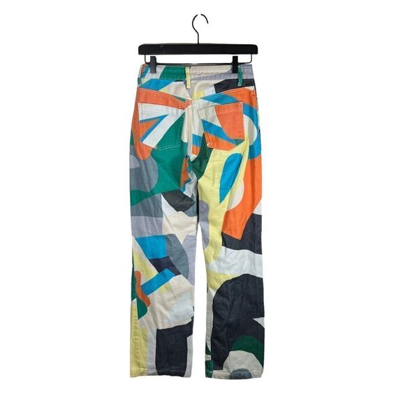 Jaded London Abstract Art Print Flare Leg Jeans - Picture 4 of 8